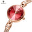 Small Fashion Round Womens Watch Quartz Luxury Rose Gold  Shine Color Waterproof WristWatch For Women