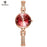 Small Fashion Round Womens Watch Quartz Luxury Rose Gold  Shine Color Waterproof WristWatch For Women