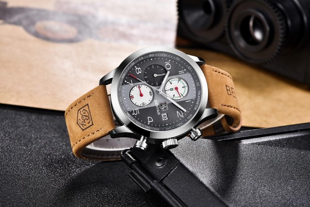 Luxury New Men's Sport Wrist Watches Military Leather Waterproof Watch Luminous Hands Mens Watches