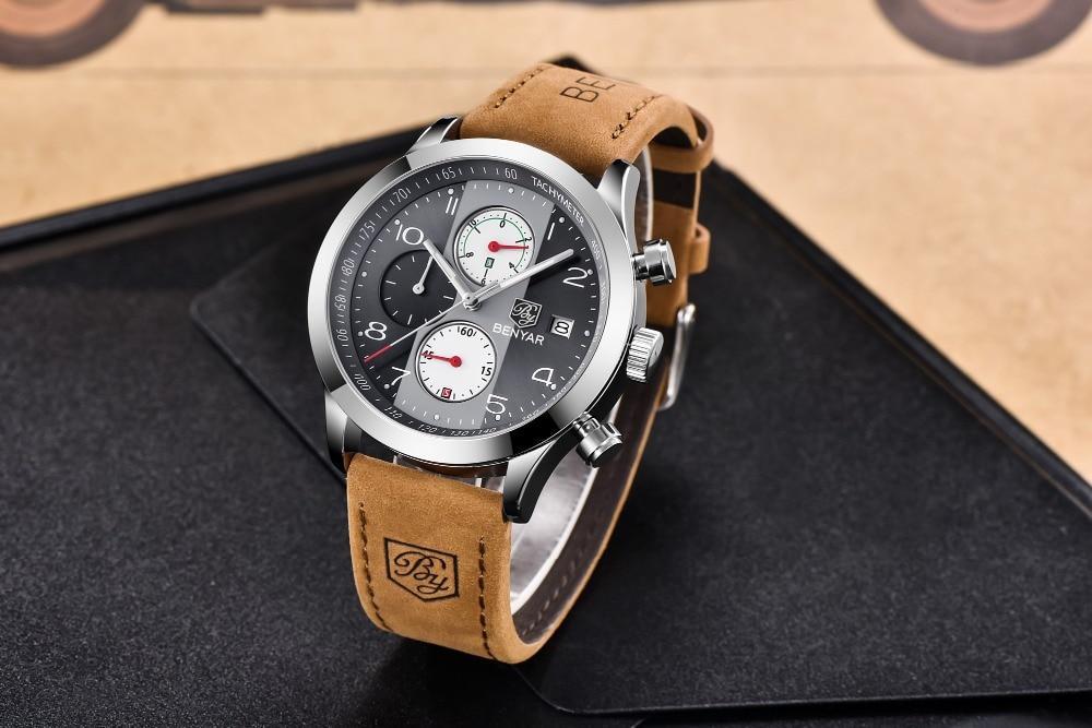 Luxury New Men's Sport Wrist Watches Military Leather Waterproof Watch Luminous Hands Mens Watches