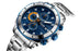 Luxury Men's Business Quartz Watches Blue Fashion Chronograph Elegant Stainless Steel Wristwatches For Man