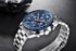 New 2021 Men Silver Blue Watch Business Analog Chronogragh Full Steel Luxury Casual Male Waterproof Sports Design Watches