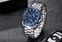 New 2021 Men Silver Blue Watch Business Analog Chronogragh Full Steel Luxury Casual Male Waterproof Sports Design Watches