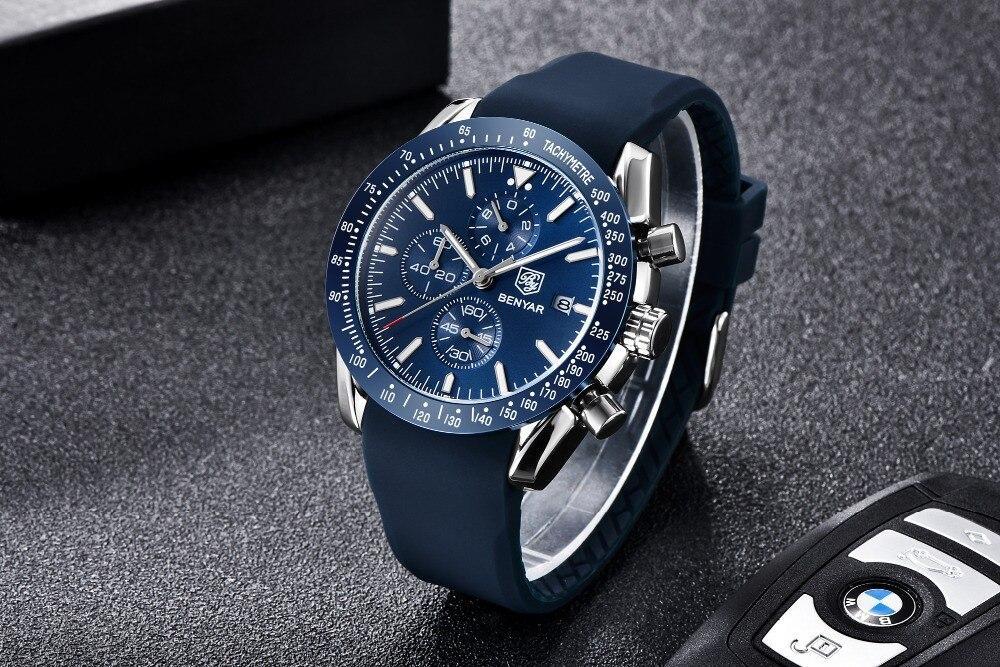 New 2021 Men Silver Blue Watch Business Analog Chronogragh Full Steel Luxury Casual Male Waterproof Sports Design Watches