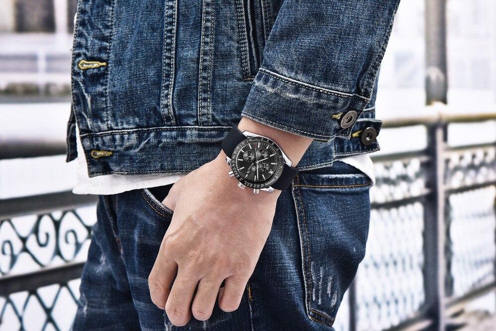 New 2021 Men Silver Blue Watch Business Analog Chronogragh Full Steel Luxury Casual Male Waterproof Sports Design Watches