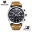 Mens Military Army Watches Analog Chronograph Watch Genuine Leather Strap Sports Casual Waterproof Male Quartz Wristwatch