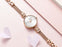 Small Fashion Round Womens Watch Quartz Luxury Rose Gold  Shine Color Waterproof WristWatch For Women