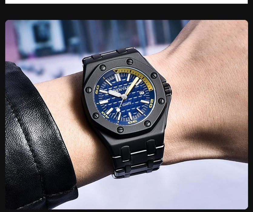 Luxury Stainless Steel Quartz Watch Men Military Watch Causal Fashion Excellent Wristwatch