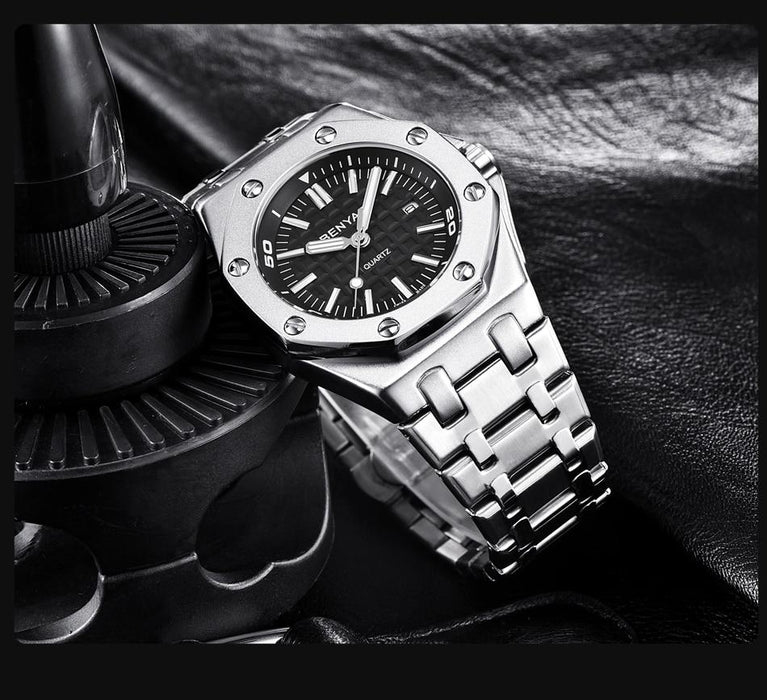 Luxury Stainless Steel Quartz Watch Men Military Watch Causal Fashion Excellent Wristwatch