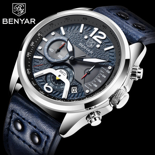 New Men Watch Top Sport Design Waterproof Men Quartz Military Wristwatch  Leather Strap Analog Men Watch