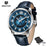 Sports Luxury Watches For Men Quartz Blue Watch Fashion Leather Strap Casual Mens Wrist Watch