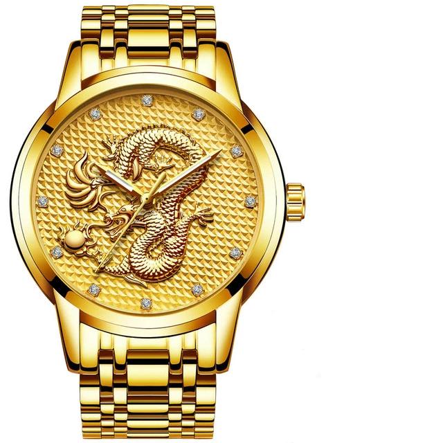 Men's Waterproof  Watch With 3D Dragon Design Excellent Look Perfect Gift For Your Man