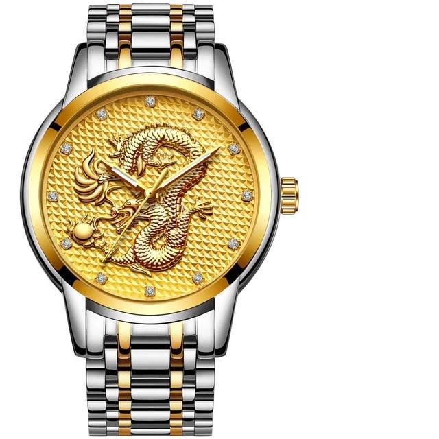 Men's Waterproof  Watch With 3D Dragon Design Excellent Look Perfect Gift For Your Man