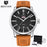 Business Fashion Men Watches Brown Luxury Military Leather Band Wristwatches  Date Week Display Watch