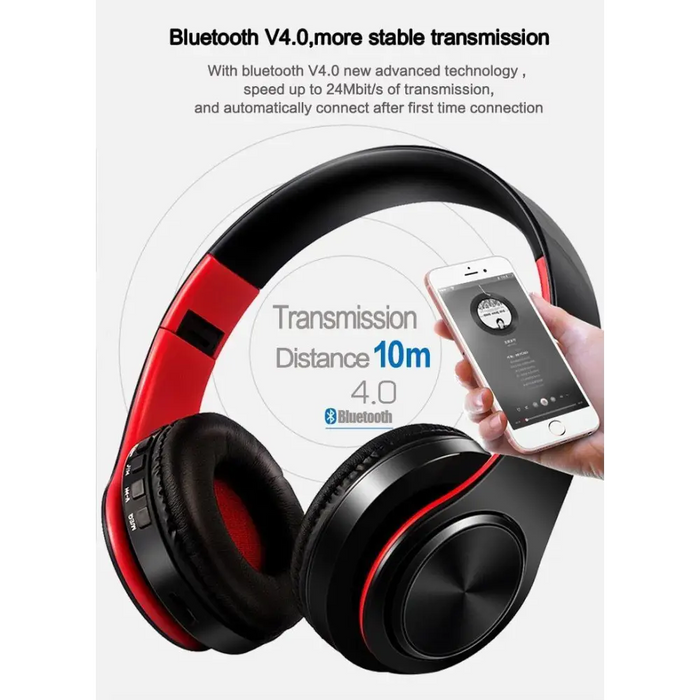 Retro Stereo Earphones Bluetooth Headphone Music Headset FM And Support SD Card With Mic And Volume Control Wireless