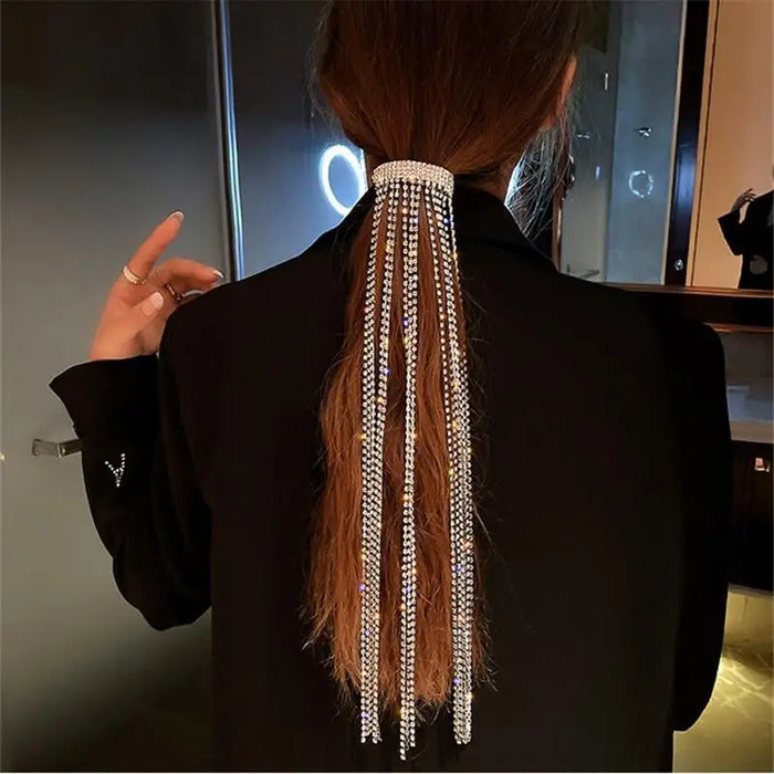 Shiny Silver Hair Extension Chains Tassel Multi Charming Chain Ponytail Luxury Party Accessories - STIL6477JUGNM