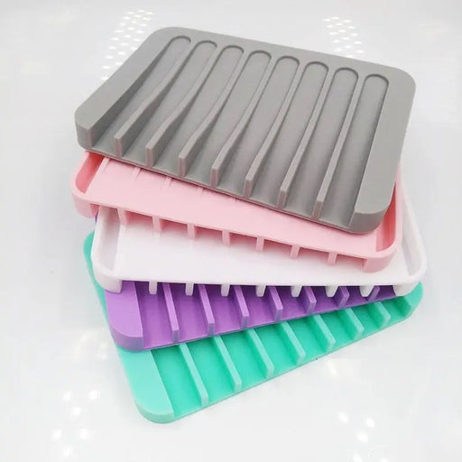 Silicone Soap Holder Flexible Soap Dish Plate Holder Tray Soapbox Container Storage For Bathroom Kitchen Soap Dish