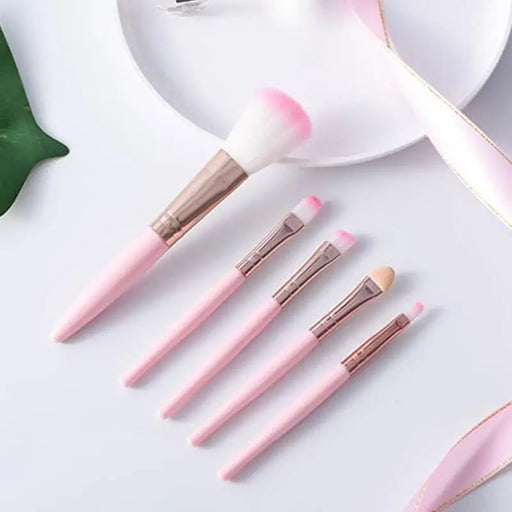 Soft And Cute 5Pcs Makeup Brushes Set Eye Shadow Eyebrow Eyeliner Blush Loose Foundation Powder Professional Lip Women