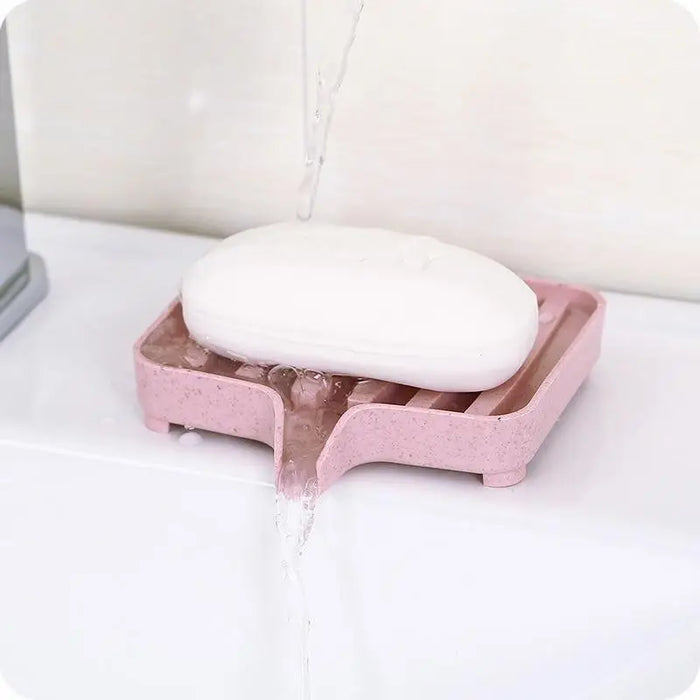 Sponge Holder PP Wheat Straw Storage Rack Drain Soap Box Tray Soapbox 1 Pcs Shower Soap Tray Tool Soap Dish Plate