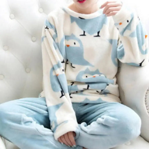 2021  Trendy Pajama Women Thick Flannel Warm Female Winter Pajama Set Long Sleeve Full Trousers Two Piece Pajamas Animal Cartoon Pajamas - Treko - 2021 trends, birthday gifts, comfortable pajamas, fashion 2021, fashionable pajamas, new trend 2021, pajamas, pajamas 2021, pajamas for women, pajamas set, trends 2021, trendy kids pajamas, trendy pajamas, trendy pajamas 2021, trendy pajamas for women, winter women pajamas, women pajamas- Stevvex.com