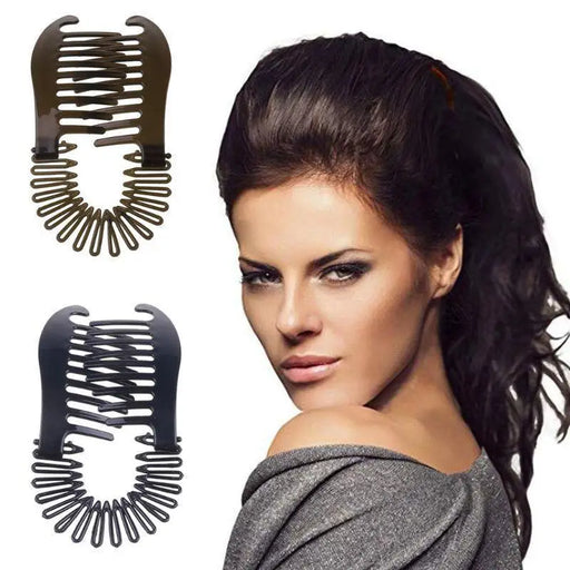 Unique 2pc/set Interlocking Banana Combs Stretch Flexible Hair Combs Clips Flexible Ponytail Hair Clincher Hair