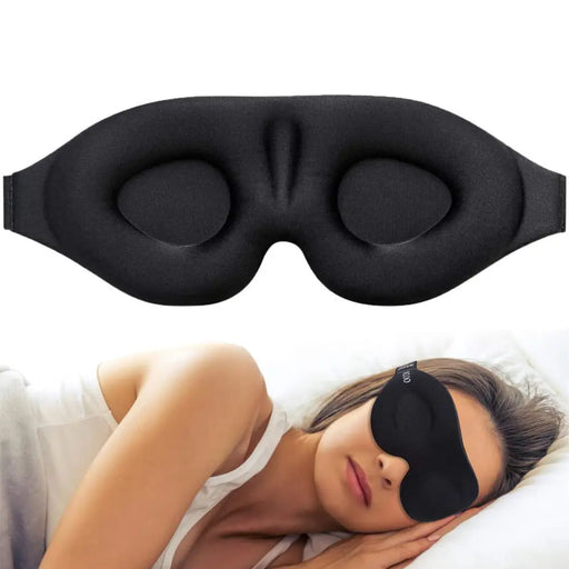 Unique 3D Contoured Cup Blindfold Concave Molded Night Sleep Mask Upgraded Eye Cover With Adjustable Strap Eye Pillow