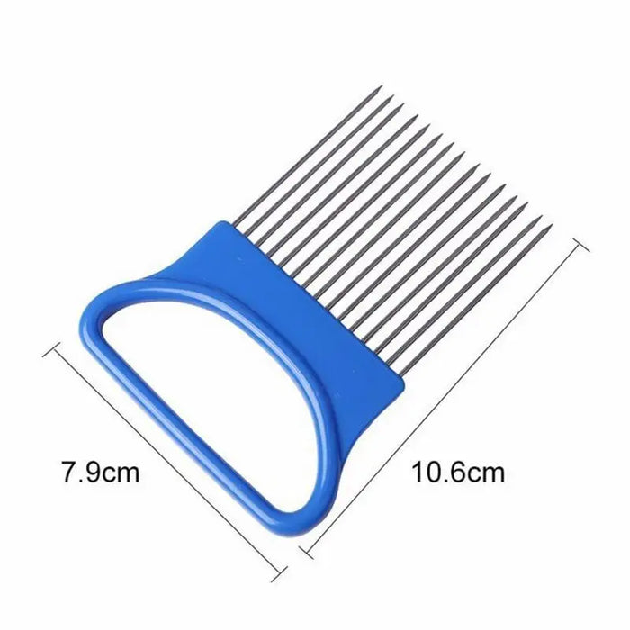 Unique Style 1PC Stainless Steel Onion Needle Onion Holder Handheld Simple Slicer Fruit Vegetable Cutter Potato Kitchen