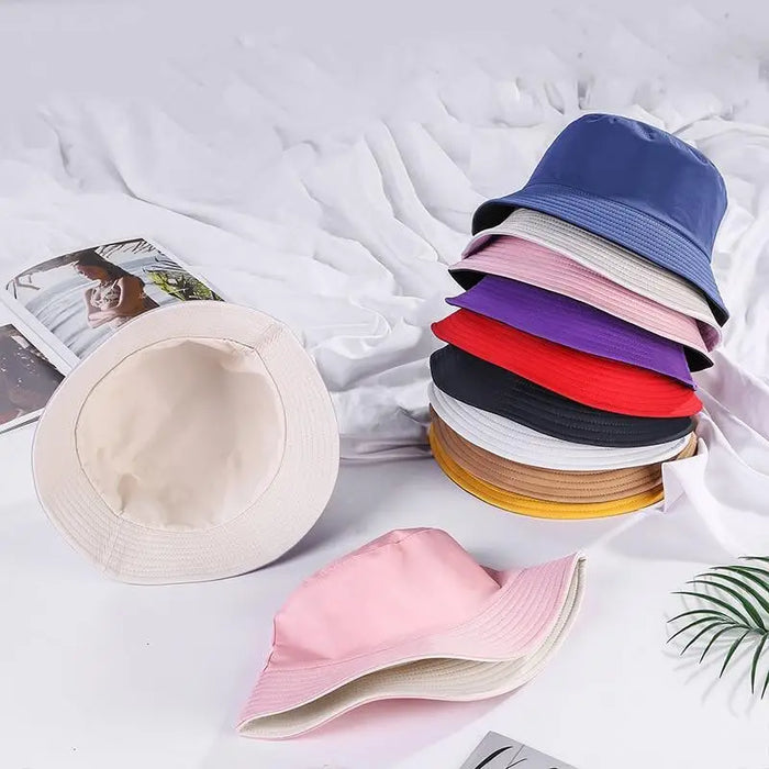 Unisex Double-faced Bucket Hat Colorful Sunscreen Women One Size Hat Outdoor Activities Modern Men Hats - STEVVEX Fashion - 706, black hats, brown hats, bucket hat, colorful hats, double faced hat, fishermen hats, hat, hats, men hats, sunscreen women hat, unisex hats, women hats - Stevvex.com