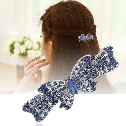 Vintage Crystal Hair Clip Elegant Design Barrettes Butterfly Spring Hair Barrettes Clip For Women Charming Flower Hair