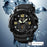 NEW Japan Movement 3 Time Dual Display Analog LED Electronic Quartz Wristwatch Military Men Sports Watches Relogio Masculino Military Watch Outdoor LED Stopwatch Digital Electronic Watches Large Dual Display Waterproof Tactical Army Watches for Men