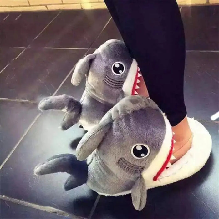 Warm Shark Womens Home Slippers Fashion Plush Winter Funny Elegant Women Slippers - ALLURELATION - 502, Home Slippers, Luxury Slippers, Modern Slippers, Plush Slippers, Shark Slippers, Slippers, Soft Slippers, Strong Slippers, Stylish Slippers, Summer Slippers, Winter Slippers, Women Slippers, Womens Slippers - Stevvex.com