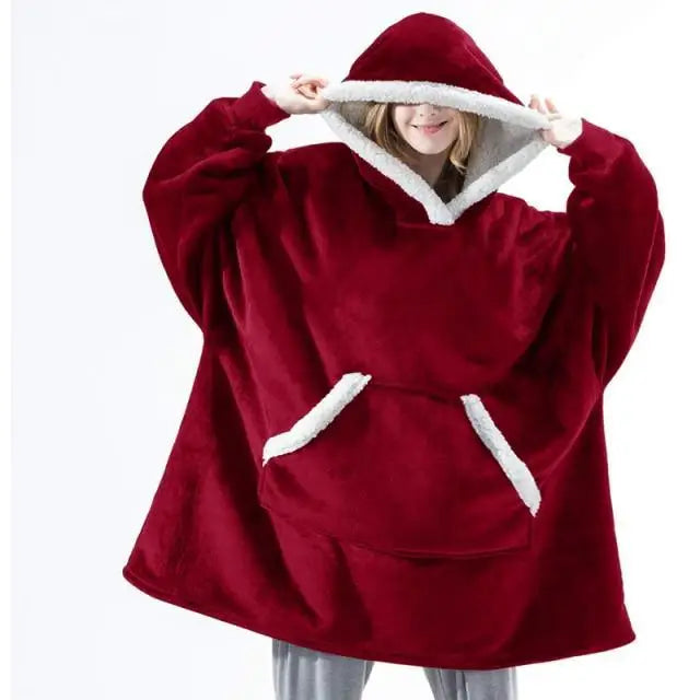 Winter Oversized Wearable Blanket Women Hoodies Sweatshirt TV Blanket With Sleeves Pullover Warm Soft Unisex Hoody Comfortable Sweatshirts For Autumn - STEVVEX Fashion - 722, Blanket With Sleeves Pullover, Clothes, comfortable hoodie, Giant Wearable Blanket, Hoodie, Oversized Blanket, Oversized Hoody, Oversized Wearable Blanket, soft hoodie, TV Blanket, TV Blanket With Sleeves, Warm Hoodie, Wearable Blanket, Winter Warm Hoodies, Women Hoodies, Women Sweatshirt - Stevvex.com