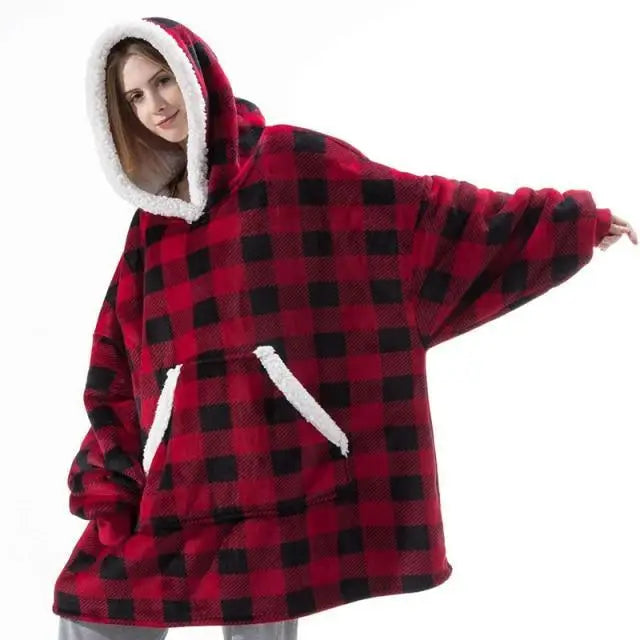 Winter Oversized Wearable Blanket Women Hoodies Sweatshirt TV Blanket With Sleeves Pullover Warm Soft Unisex Hoody Comfortable Sweatshirts For Autumn - STEVVEX Fashion - 722, Blanket With Sleeves Pullover, Clothes, comfortable hoodie, Giant Wearable Blanket, Hoodie, Oversized Blanket, Oversized Hoody, Oversized Wearable Blanket, soft hoodie, TV Blanket, TV Blanket With Sleeves, Warm Hoodie, Wearable Blanket, Winter Warm Hoodies, Women Hoodies, Women Sweatshirt - Stevvex.com