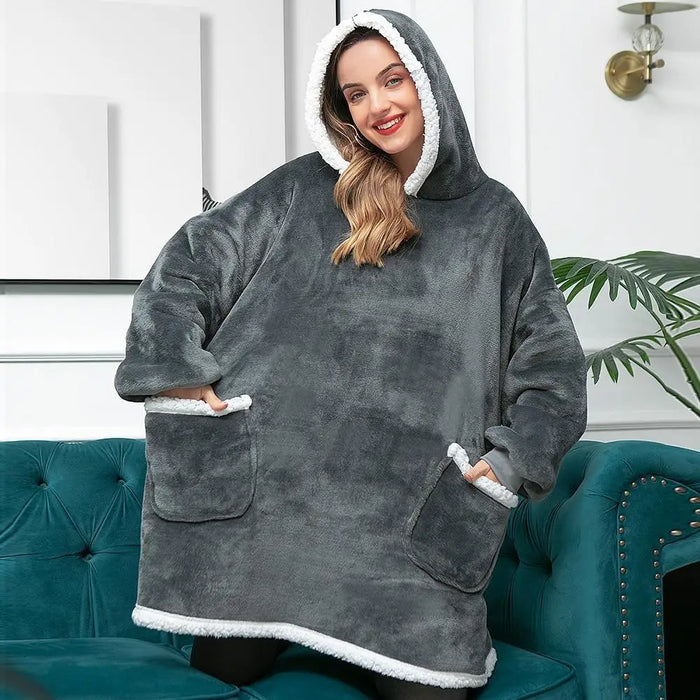 Winter Oversized Wearable Blanket Women Hoodies Sweatshirt TV Blanket With Sleeves Pullover Warm Soft Unisex Hoody Comfortable Sweatshirts For Autumn - STEVVEX Fashion - 722, Blanket With Sleeves Pullover, Clothes, comfortable hoodie, Giant Wearable Blanket, Hoodie, Oversized Blanket, Oversized Hoody, Oversized Wearable Blanket, soft hoodie, TV Blanket, TV Blanket With Sleeves, Warm Hoodie, Wearable Blanket, Winter Warm Hoodies, Women Hoodies, Women Sweatshirt - Stevvex.com