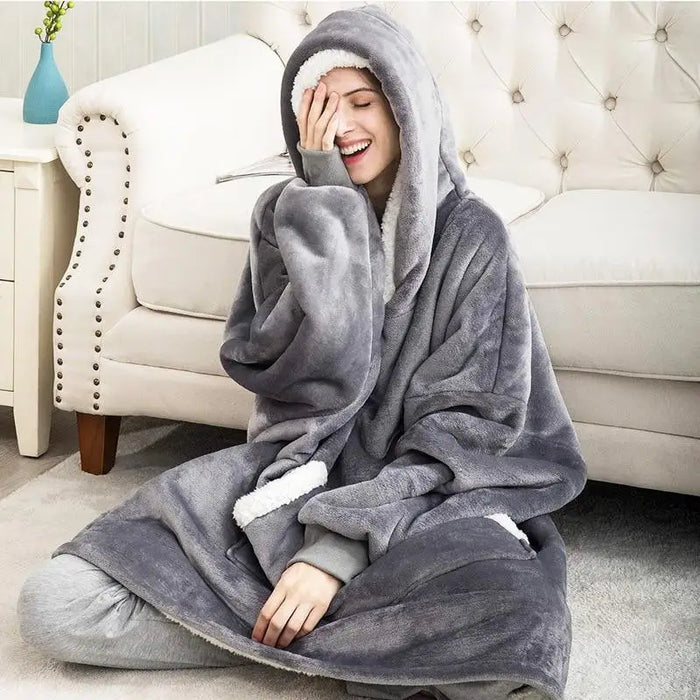 Winter Oversized Wearable Blanket Women Hoodies Sweatshirt TV Blanket With Sleeves Pullover Warm Soft Unisex Hoody Comfortable Sweatshirts For Autumn - STEVVEX Fashion - 722, Blanket With Sleeves Pullover, Clothes, comfortable hoodie, Giant Wearable Blanket, Hoodie, Oversized Blanket, Oversized Hoody, Oversized Wearable Blanket, soft hoodie, TV Blanket, TV Blanket With Sleeves, Warm Hoodie, Wearable Blanket, Winter Warm Hoodies, Women Hoodies, Women Sweatshirt - Stevvex.com