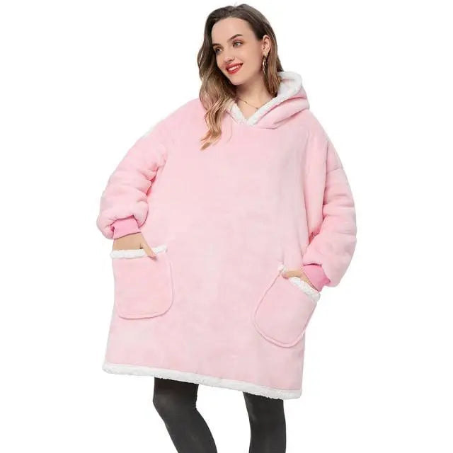 Winter Oversized Wearable Blanket Women Hoodies Sweatshirt TV Blanket With Sleeves Pullover Warm Soft Unisex Hoody Comfortable Sweatshirts For Autumn - STEVVEX Fashion - 722, Blanket With Sleeves Pullover, Clothes, comfortable hoodie, Giant Wearable Blanket, Hoodie, Oversized Blanket, Oversized Hoody, Oversized Wearable Blanket, soft hoodie, TV Blanket, TV Blanket With Sleeves, Warm Hoodie, Wearable Blanket, Winter Warm Hoodies, Women Hoodies, Women Sweatshirt - Stevvex.com