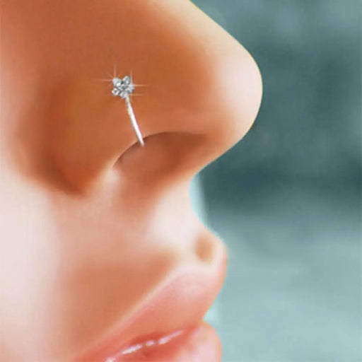 Women Unique Aesthetic Fake Crystal Nose Ring - Nose Rings Studs Piercings Hoop Women's Jewelry - ALLURELATION - 556, Aniversary gift, Crystal nose ring, Jewelry, Nose ring, Women birthday gifts, Women jewelry - Stevvex.com