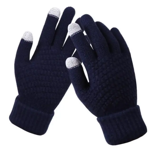 Women Winter Touch Screen Gloves 2021 Thicken Warm Knitted Stretch Gloves  For Winter Wool Full Finger Outdoor Skiing Gloves - Treko - 2021 trends, birthday gifts, breathable gloves, comfortable gloves, fashion 2021, fashionable gloves, gloves for winter, gloves for women, new trend 2021, stylish gloves, trends 2021, trendy gloves, winter, winter clothes, winter gloves- Stevvex.com