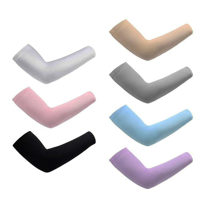 1 Pair Unisex Cool Cycling Sleeve Sport Cooling Arm Sleeves Anti-sunburn Sunscreen UV Sports Fitness Sun Protection Arm Women Sleeves Cooling Arms Men Sports Safety Sleeves Long Soft Tennis Arm Cover