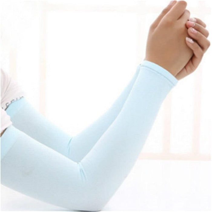 1 Pair Unisex Cool Cycling Sleeve Sport Cooling Arm Sleeves Anti-sunburn Sunscreen UV Sports Fitness Sun Protection Arm Women Sleeves Cooling Arms Men Sports Safety Sleeves Long Soft Tennis Arm Cover