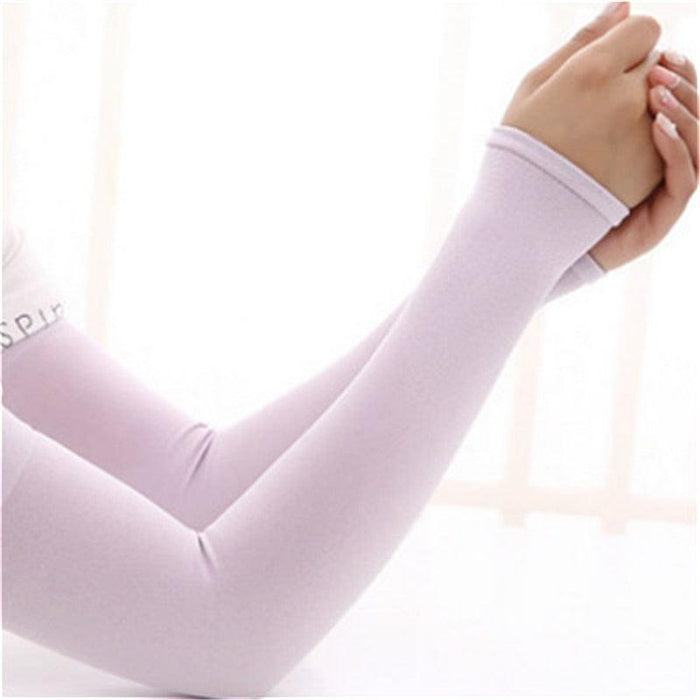 1 Pair Unisex Cool Cycling Sleeve Sport Cooling Arm Sleeves Anti-sunburn Sunscreen UV Sports Fitness Sun Protection Arm Women Sleeves Cooling Arms Men Sports Safety Sleeves Long Soft Tennis Arm Cover