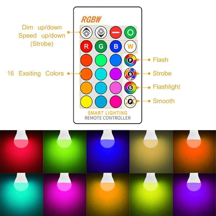 110V 220V Bluetooth E27 RGBW LED Bulb Lights 5W 10W 15W RGB Lampada Changeable Colorful RGBWW LED Lamp With Remote+Memory Mode  Smart Light Bulbs, RGBCW Color Changing Light Bulb Dimmable, 7W A19 led Bulb 60W Equivalent, Smart Bulbs That Work