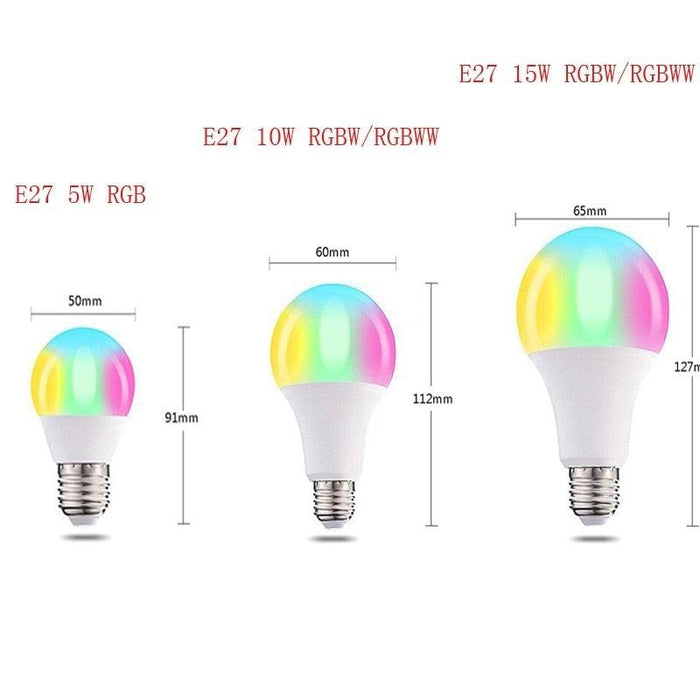 110V 220V Bluetooth E27 RGBW LED Bulb Lights 5W 10W 15W RGB Lampada Changeable Colorful RGBWW LED Lamp With Remote+Memory Mode  Smart Light Bulbs, RGBCW Color Changing Light Bulb Dimmable, 7W A19 led Bulb 60W Equivalent, Smart Bulbs That Work