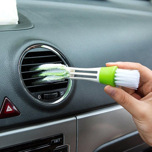 2 In 1 Car Air-Conditioner Outlet Cleaning Tool Multi-purpose Dust Brush Car Accessories Interior Multi-purpose Brush Cleaning Automotive Air Conditioner Cleaner Brush Dust Collector Cleaning Cloth Tool Hand Held Magic Brush Blind Duster for Cars