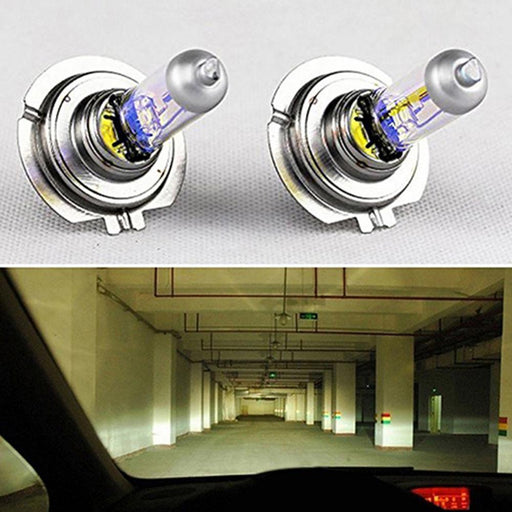 2 Pcs Car Super Bright H7 Xenon Halogen Upgraded Bright White Headlight Front Headlight Light Bulbs Lamp 12V Car Accessories Crystal Vision Ultra Upgraded Bright White Headlight