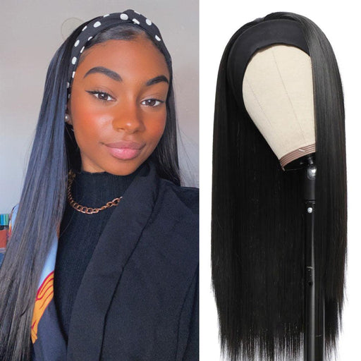 20 22 24 26 28 30inch Long Straight Headband Wigs Heat Resistant Synthetic Hair Wig Machine Made Wigs For Black Women Cosplay Wigs For Women Gifts for girlfriends