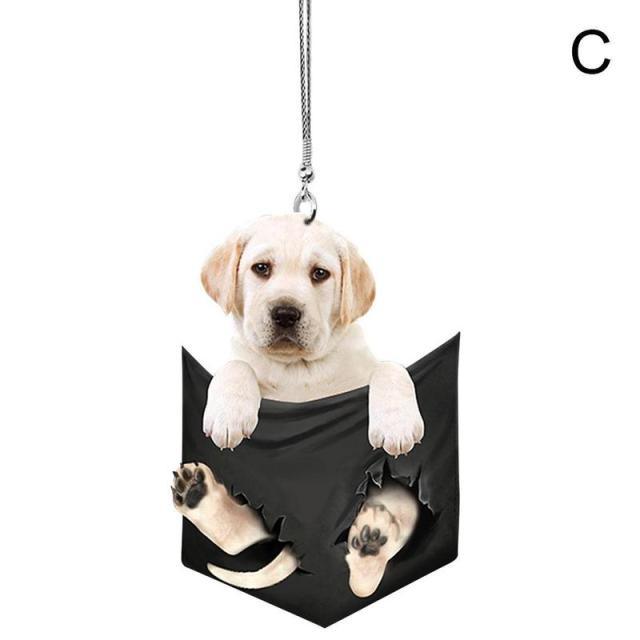 2D Cute Cat Puppy Car Hanging Kitten Dog Simulation Model Creative Car Interior Decor Animal Acrylic Pendant Kid Toy Gift Dog Car Hanging Ornament for Cat Lover Cat Car Hanging Ornament with Colorful Cute Cat Girl Car Interior Hanging