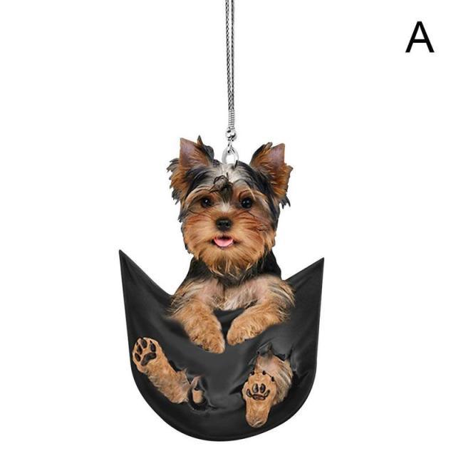 2D Cute Cat Puppy Car Hanging Kitten Dog Simulation Model Creative Car Interior Decor Animal Acrylic Pendant Kid Toy Gift Dog Car Hanging Ornament for Cat Lover Cat Car Hanging Ornament with Colorful Cute Cat Girl Car Interior Hanging