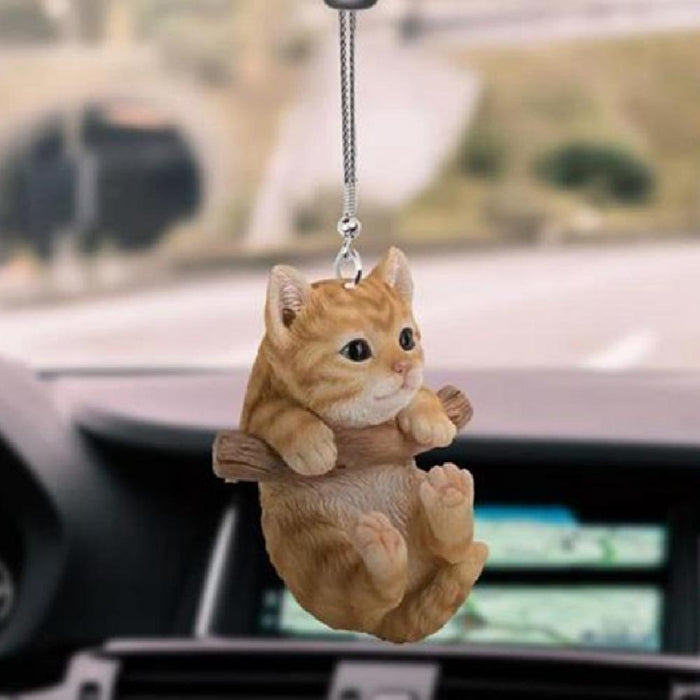 2D Cute Cat Puppy Car Hanging Kitten Dog Simulation Model Creative Car Interior Decor Animal Acrylic Pendant Kid Toy Gift Dog Car Hanging Ornament for Cat Lover Cat Car Hanging Ornament with Colorful Cute Cat Girl Car Interior Hanging