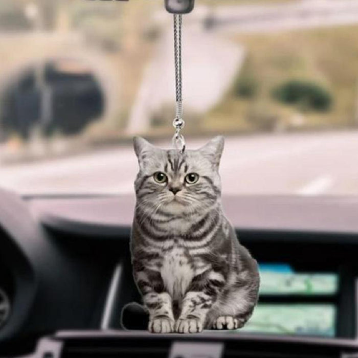 2D Cute Cat Puppy Car Hanging Kitten Dog Simulation Model Creative Car Interior Decor Animal Acrylic Pendant Kid Toy Gift Dog Car Hanging Ornament for Cat Lover Cat Car Hanging Ornament with Colorful Cute Cat Girl Car Interior Hanging